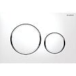 GEBERIT - Plaque de déclenchement WC DUOFIX Sigma 20, Blanc et chromé - vignette
