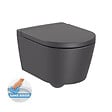 ROCA - Inspira Ensemble Cuvette suspendue compacte sans bride + Abattant soft close, Onyx (SetInspiraOnyx) - vignette