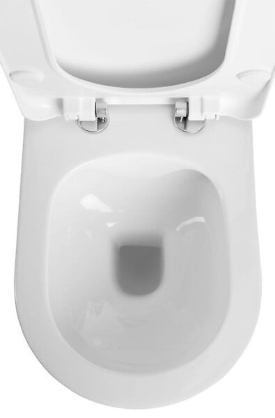 LUCCO - Avva Cuvette suspendue sans bride avec abattant frein de chute, Blanc (Avvarimless) - large