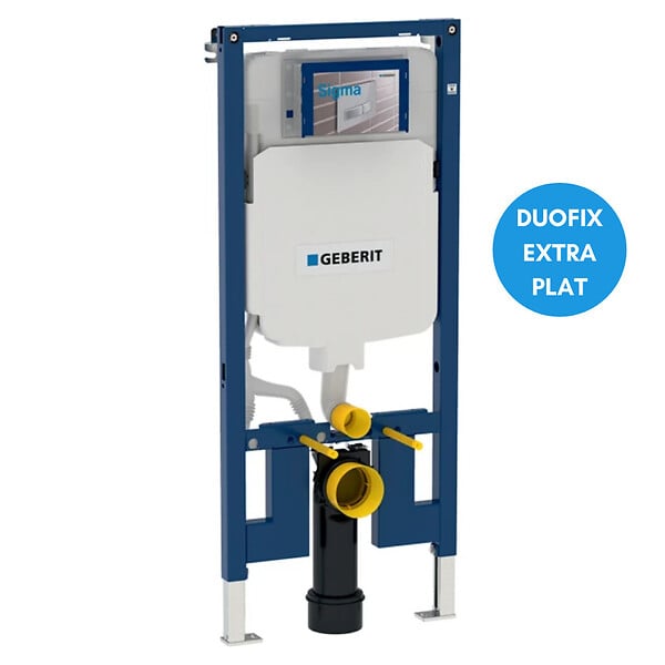 GEBERIT - Duofix Pack Bâti-support extra-plat 114 cm UP720, gain de place + Plaque Sigma20,Noir chromé (111.796.00.1-D) - large