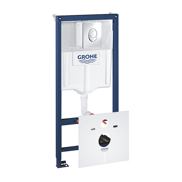GROHE - Grohe Pack WC Bâti-support Rapid SL + Plaque de Commande Skate Air Chrome + Fixations + Set d'isolation (38528001-2) - large