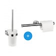 HANSGROHE - Hansgrohe Logis Universal Pack brosse WC + support de rouleau double, Chrome (41722000-DUOLOGIS2) - vignette