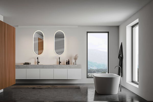 MP GLASS - Miroir led  solar oblong 90x40 cm - large