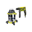 RYOBI - Pack RYOBI Aspirateur eau et poussière - 1250W - 20L - RVC-1220I-G - Perceuse à  percussion - 800W - RPD800K - vignette