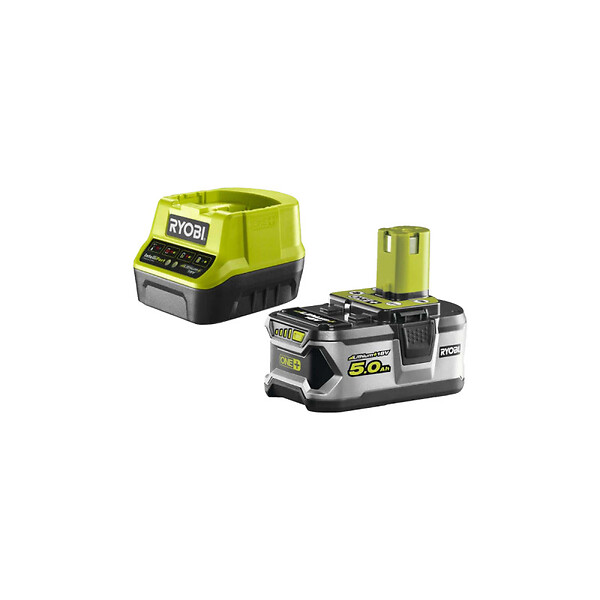 RYOBI - Pack RYOBI gonfleur compresseur 18V R18MI-0 - 1 batterie 5.0Ah - 1 chargeur rapide RC18120-150 - large