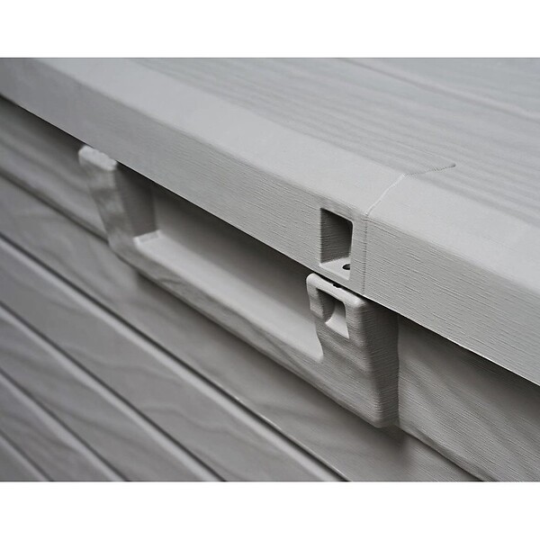 TOOMAX - Coffre de Jardin Résine 550 Litres GRIS Effet bois FLORIDA 147 x 72 x 60 cm Haute résistance UV TOOMAX - large