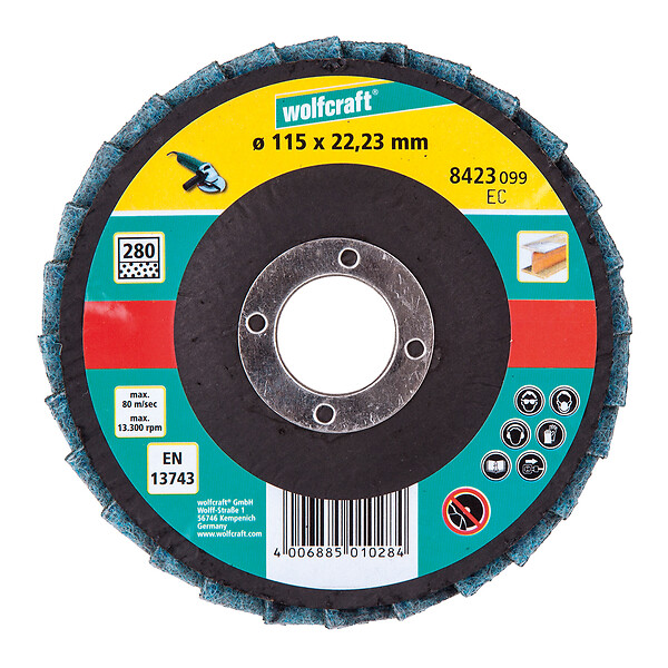 WOLFCRAFT - 1Disque lamelle fibre meul G280 D115vrac - large