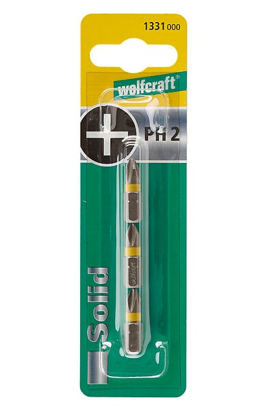WOLFCRAFT - 3 embouts Phillips PH2 - Acier S2 - 25mm - large