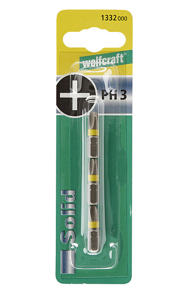 WOLFCRAFT - Lot de 3 embouts Phillips PH3 - Acier S2 - 25mm - large