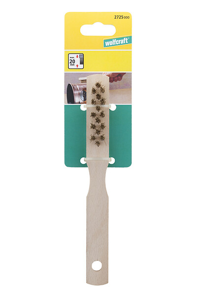 WOLFCRAFT - Brosse bougie laiton 3 rangs - L200mm - décapage métaux non ferreux bois pierre - large