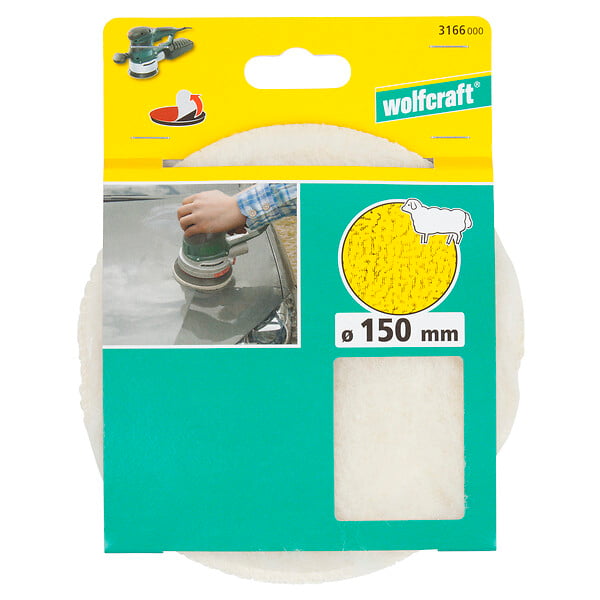 WOLFCRAFT - Bonnet de polissage en peau de mouton - 150mm - large
