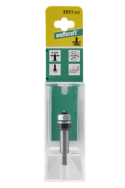 WOLFCRAFT - Axe 8mm acier HSS pour fraises à rainurer - large