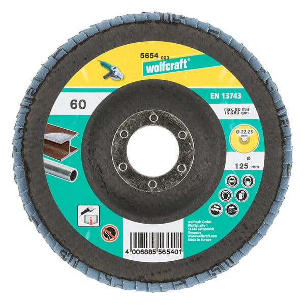 WOLFCRAFT - Disque à lamelles abrasif Zirconium Grain 60 D125mm - large