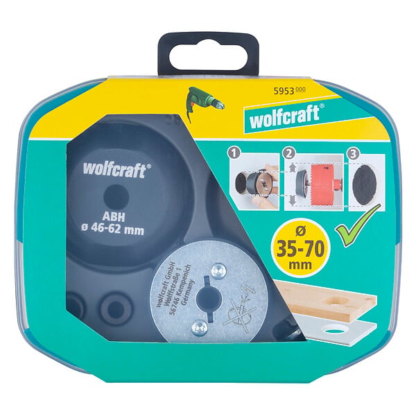 WOLFCRAFT - Coffret de guides de perçage - D35-70mm - large