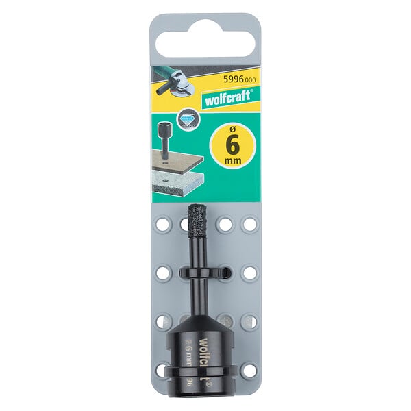 WOLFCRAFT - Trépan diamant carrelage - Acier - 6mm - Filetage M14 - large