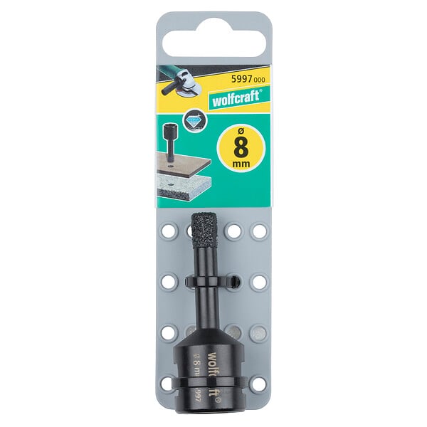 WOLFCRAFT - 1 Trépan diamant carrelage meuleuse Ø8 - large