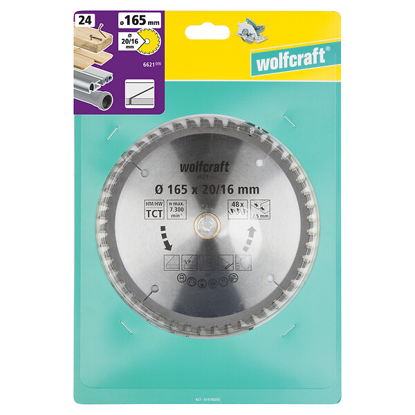 WOLFCRAFT - 1Lame scie circ. CT 48dts D165x20-16mm - large