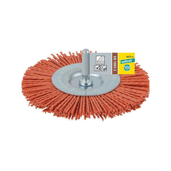 WOLFCRAFT - Brosse nylon circulaire - Grain 80 - D100mm - large