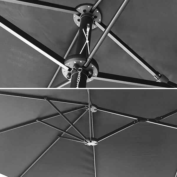 HAPPY GARDEN - Parasol double 2x4m LINAI gris - large