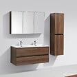 STANO - Armoire de toilette bloc-miroir SIENA largeur 120 cm noyer - vignette