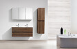 STANO - Armoire de toilette bloc-miroir SIENA largeur 120 cm noyer - vignette