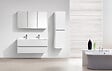 STANO - Armoire de toilette bloc-miroir SIENA largeur 120 cm blanc laqué - vignette