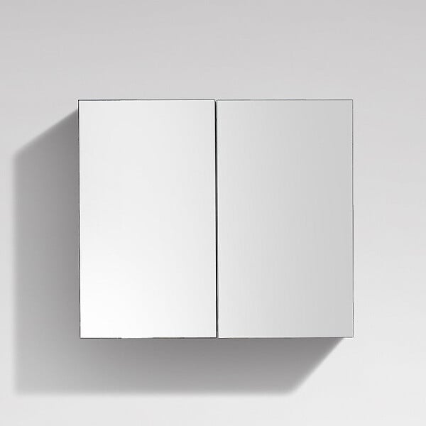 STANO - Armoire de toilette bloc-miroir SIENA largeur 80 cm blanc laqué - large