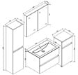 STANO - Armoire de toilette bloc-miroir SIENA largeur 80 cm blanc laqué - vignette