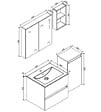 STANO - Armoire de toilette bloc-miroir SIENA largeur 60 cm noyer - vignette