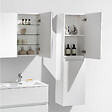 STANO - Grande armoire de rangement SIENA hauteur 150 cm blanc laqué 40 cm - vignette