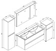 STANO - Grande armoire de rangement SIENA hauteur 150 cm noyer 40 cm - vignette