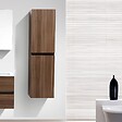 STANO - Grande armoire de rangement SIENA hauteur 150 cm noyer 40 cm - vignette