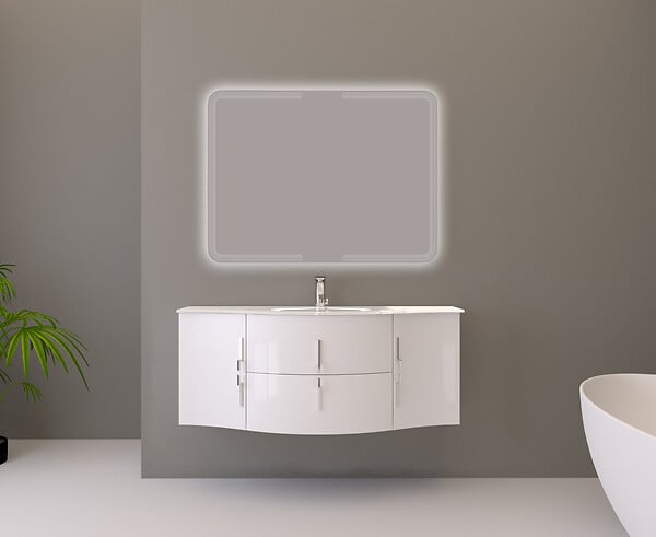 BADENHAUS - Meuble sous-vasque Sting - Blanc brillant - 69cm - large