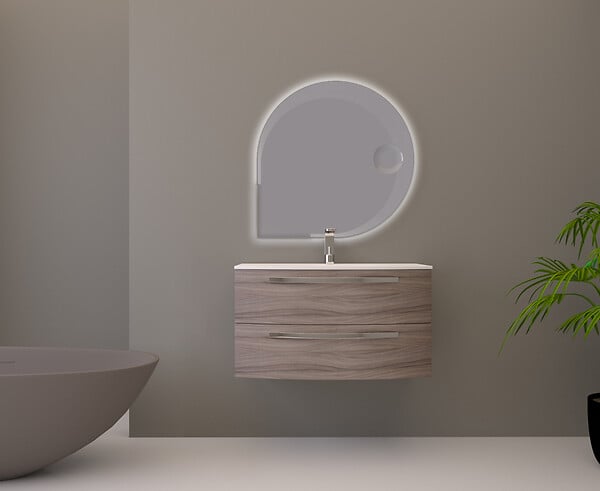 BADENHAUS - Meuble sous vasque STELLA - Chêne tabac - L.100cm - large