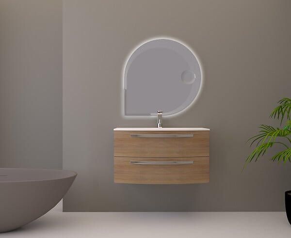BADENHAUS - Meuble sous vasque STELLA - Chêne tabac - L.100cm - large