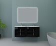 BADENHAUS - Double vasque Sting - Verre - Blanc - 138x52cm - vignette