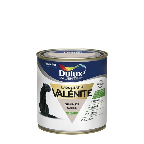 DULUX VALENTINE - Peinture Laque Valénite - Grain de Sable - Satin - 0,5L - large