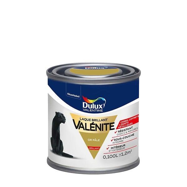 DULUX VALENTINE - Peinture Laque Valénite -  Or Pâle - Brillant - 0,100 L - large