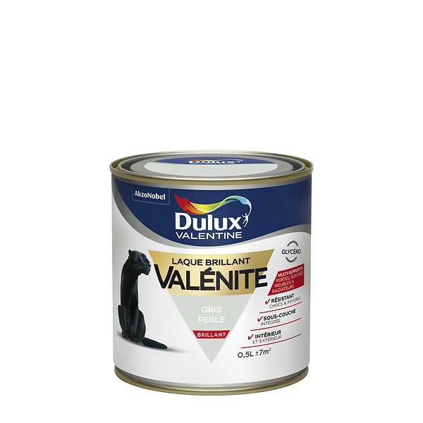 DULUX VALENTINE - Peinture laque bois Valénite Gris Perle 0,5L - large