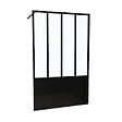 KINDFORD - Paroi douche italienne - Verre sérigraphié - Noir - 120 X 190cm - vignette