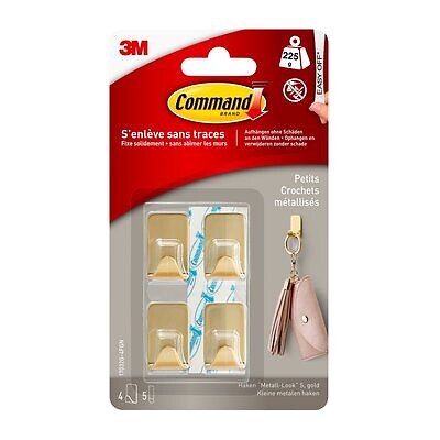 3M - Crochet métallisé déco doré petit modèle x4 - large