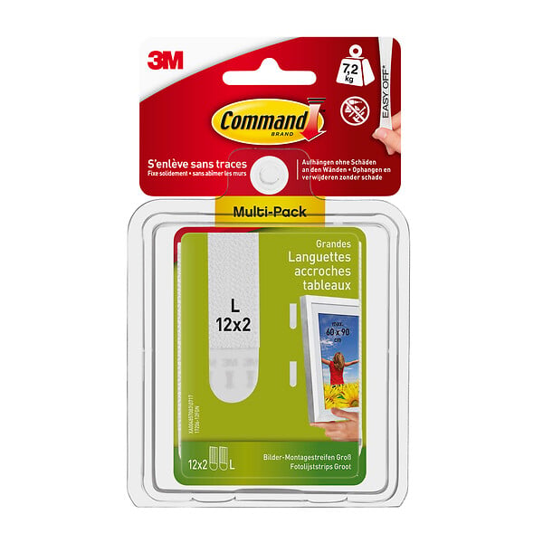 3M - Lot 24Languettes tableau grand modèle blanc - large