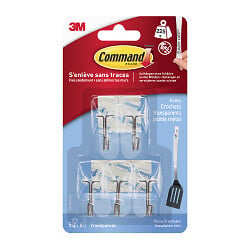 3M - Crochet clear pointe métal petit modèle x5 - large