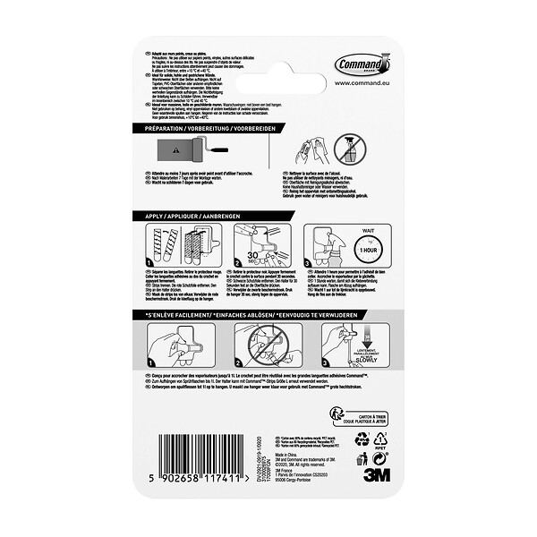 3M - Crochet plastique accroche vaporisateur blanc pour 1 vaporisateur - large