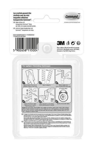 3M - Lot 40 crochets clear déco clip - large