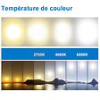 AICA SANITAIRE - AICA Miroir simple de salle de bain tricolore réglable LED avec bluetooth, anti-buée et miroir grossissant,horizontal 100*60cm - vignette