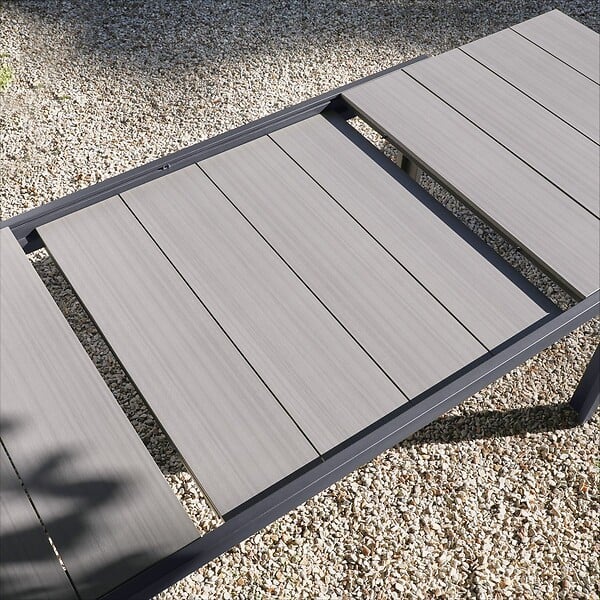 MODE DE VIE - Table de jardin Preston - Alluminium - Gris - 180/270cm - large