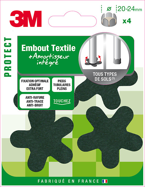 3M - Embout textile enveloppant gris diam 20 à 24mm x4 - large