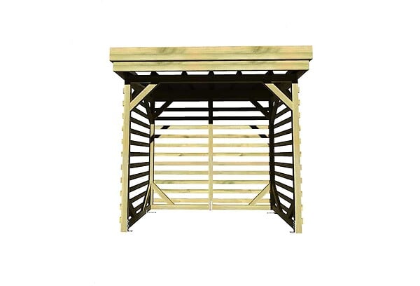 ABRI FRANCAIS - • ABRI Bûches en Bois - 2,8m2 - 2,15x1,31m - Pin Sylvestre traité Autoclave - Surface Int : 1,8m2 | 3 stères - large