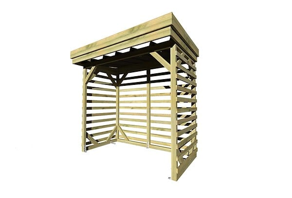 ABRI FRANCAIS - • ABRI Bûches en Bois - 2,8m2 - 2,15x1,31m - Pin Sylvestre traité Autoclave - Surface Int : 1,8m2 | 3 stères - large